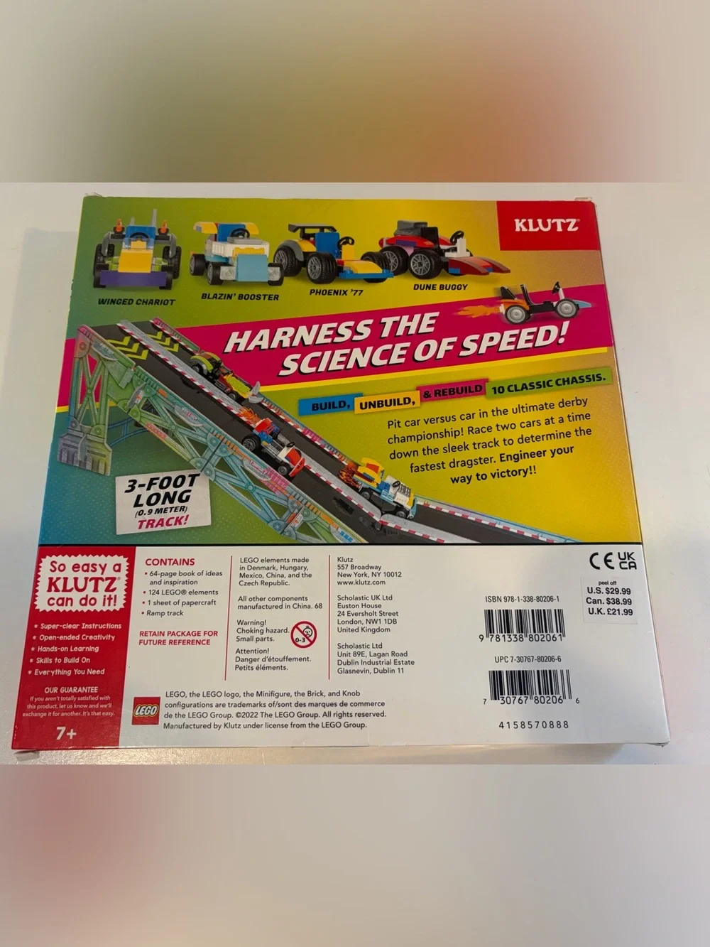 Race Cars Building Set - Yellow, Blue, Green, Red, Black, Purple